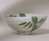 竹の絵平茶碗
